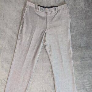 Hart Schaffner Marx Dress Pants Mens 36 Tan Gray New York Wool Unhemmed